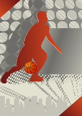 Crazy Circle Basketball Poster. Vector Illustration.