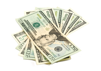 Twenty and one hundred dollar bill