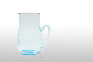 empty crystal jug with reflection