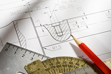 Draft with drafting instrument