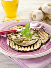 eggplants grilled with garlic and olive oil
