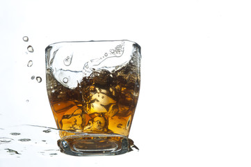 Glass with whiskey