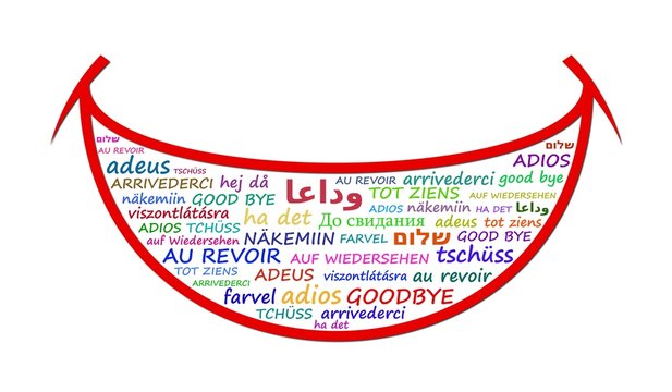 bouche sourire au revoir