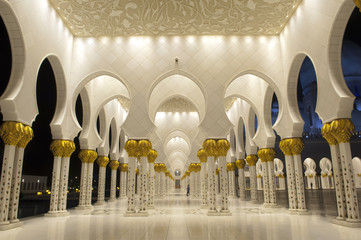 Abu Dhabi United Arab Emirates Sheikh Zayed Mosque at night