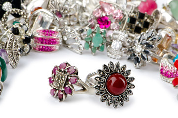 Selection of many precious rings