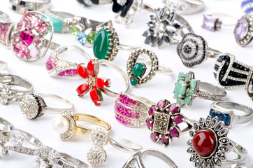 Selection of many precious rings