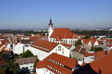 Obraz premium Torgau Marienkirche vom Schlossturm aus