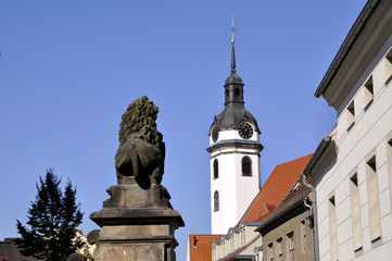 Fototapeta na wymiar Torgau lwa i Kościół Mariacki