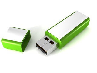 green usb flash drive memory stick