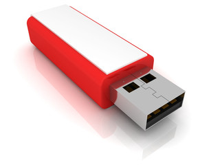red stylish USB flash drive memory