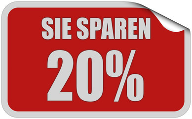 Sticker rot eckig curl oben SIE SPAREN 20%