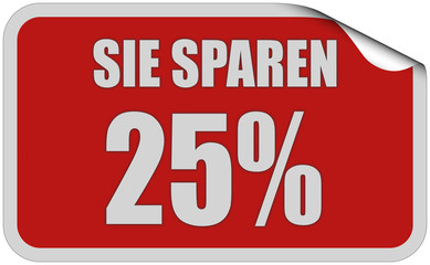 Sticker rot eckig curl oben SIE SPAREN 25%
