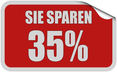 Sticker rot eckig curl oben SIE SPAREN 35%