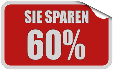 Sticker rot eckig curl oben SIE SPAREN 60%