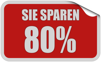 Sticker rot curl oben SIE SPAREN 80%