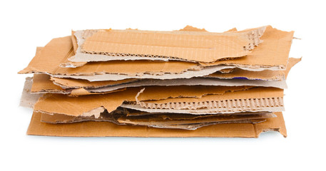 Torn cardboard isolated on white