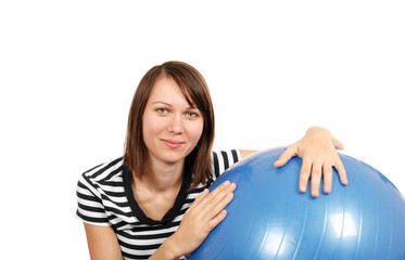 Young woman with gym ball