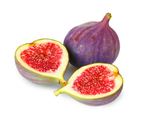 Ripe figs isolated on white
