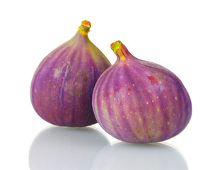 Ripe figs isolated on white
