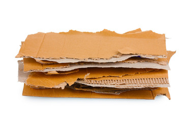 Torn cardboard isolated on white