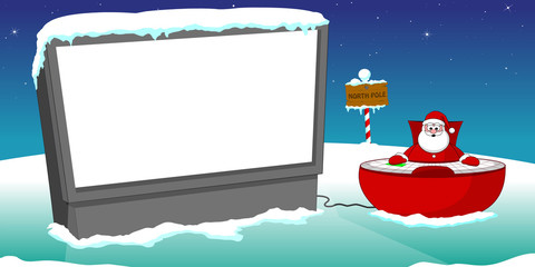 santa and screen