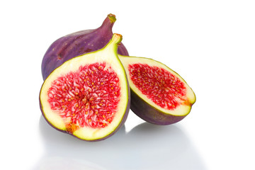 Ripe figs isolated on white