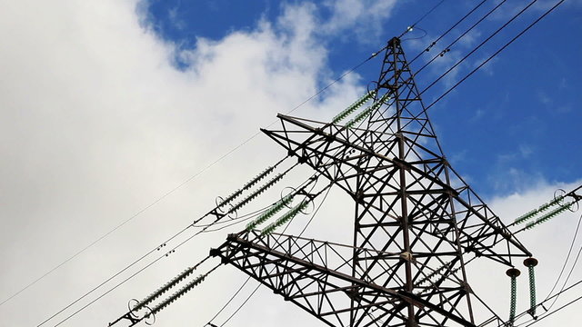 High voltage power pylon.