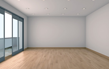 Interno vuoto con finestra rendering