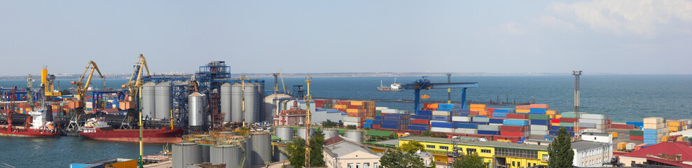 Panorama view on the port