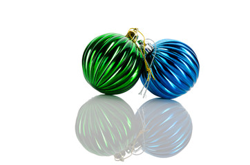 Christmas baubles isolated on the white