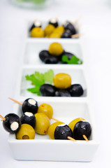 Olives served in the plate