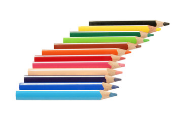Colorful pencils isolated on white