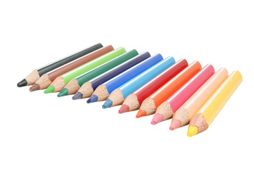 Colorful pencils isolated on white
