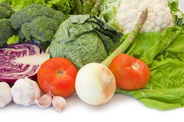 vegetales y hortalizas frescas variadas de la dieta sana