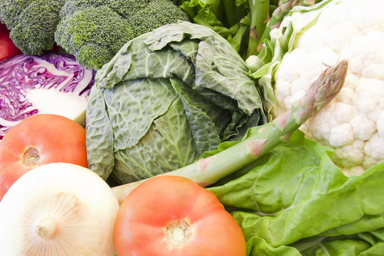 vegetales y hortalizas frescas variadas de la dieta sana