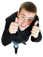 Funny man Ok on a white background.