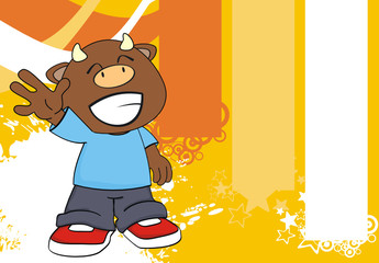 bull kid cartoon background10