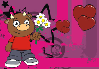 bull kid cartoon background9