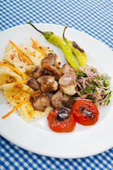 Meat cuisine - kebab served in plate