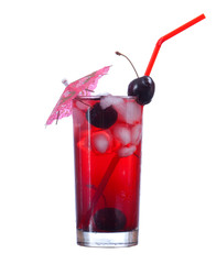 cocktail  with cherry closeup