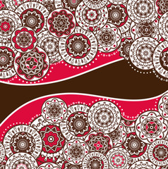 Decorative background with round geometric patterns.