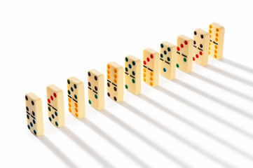 Domino effect with many pieces