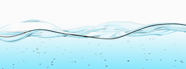 Surface d'un bac d'eau sur fond blanc 2 © He2