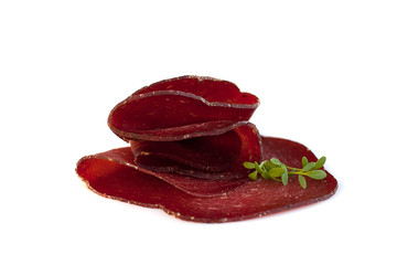 Italian gourmet food - red sausage isolated