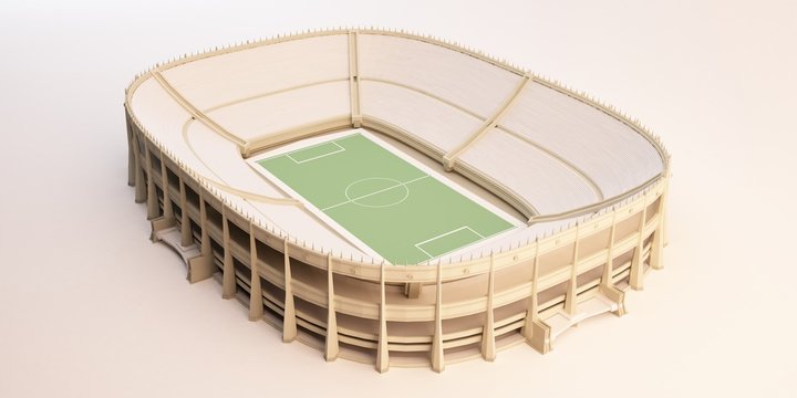 stadio cristallo modello 3d plastico calcio