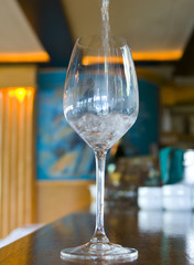 Water Poured into A Glass