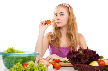 Woman with vegetables