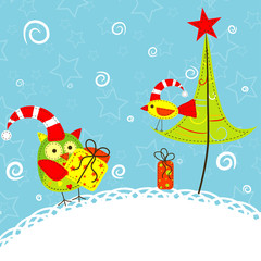 Template christmas greeting card, vector