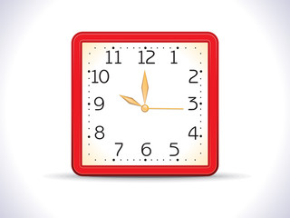 abstract red shiny squre clock