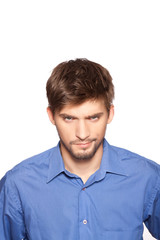 Fototapeta premium emotional businessman portrait isolated over white background